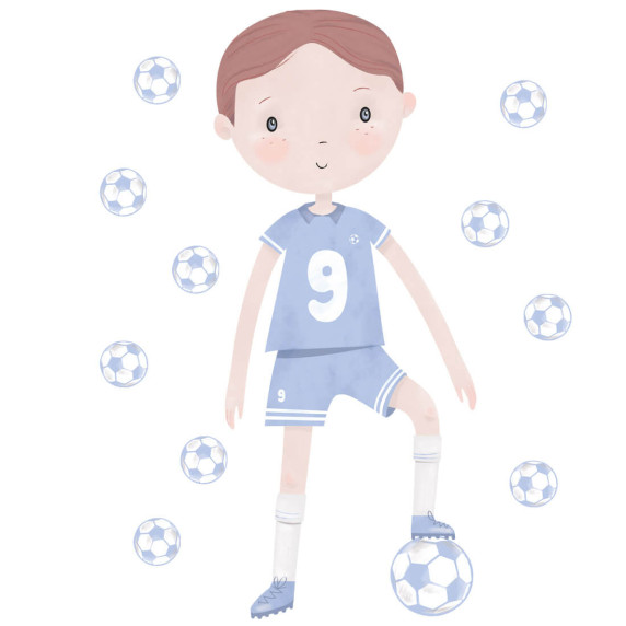 Dekorácia na stenu FOOTBALLER - futbalista modrý