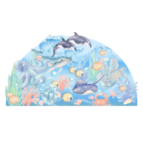 Autocolant perete UNDERWATER WORLD - lumea subacvatică - 150x83 cm 