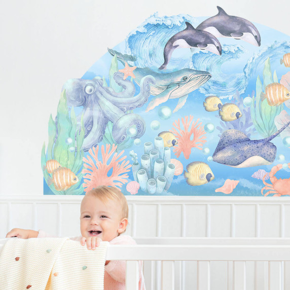 Autocolant perete UNDERWATER WORLD - lumea subacvatică - 150x83 cm 