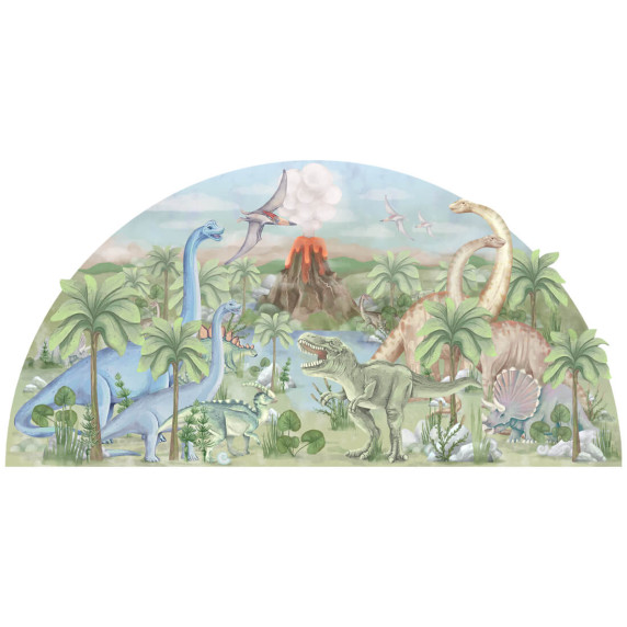 Autocolant perete WORLD OF DINOSAURS - lumea dinozaurilor - 160x80 cm