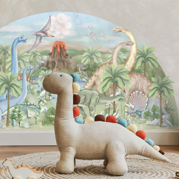 Autocolant perete WORLD OF DINOSAURS - lumea dinozaurilor - 160x80 cm