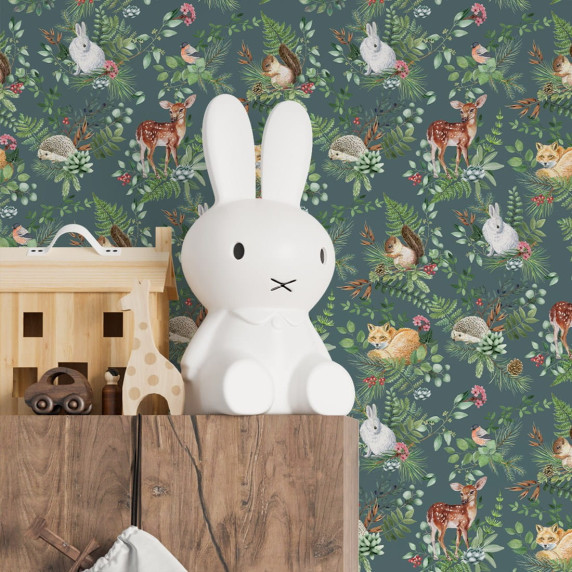 Tapeta na stenu Lesný svet PASTELOWE Wallpapers Woodland - zelená