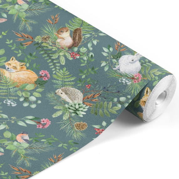 Tapeta na stenu Lesný svet PASTELOWE Wallpapers Woodland - zelená