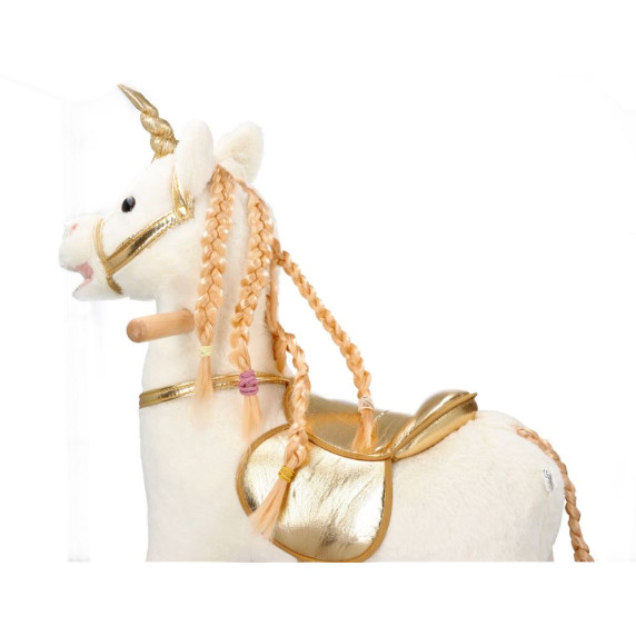 Hintaló kerekekkel ADAM TOYS Unicorn Gold - Unikornis