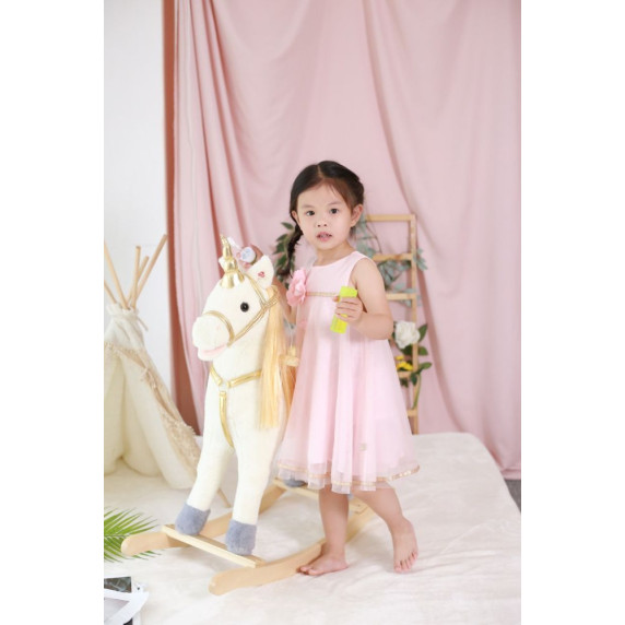 Hintaló kerekekkel ADAM TOYS Unicorn Gold - Unikornis