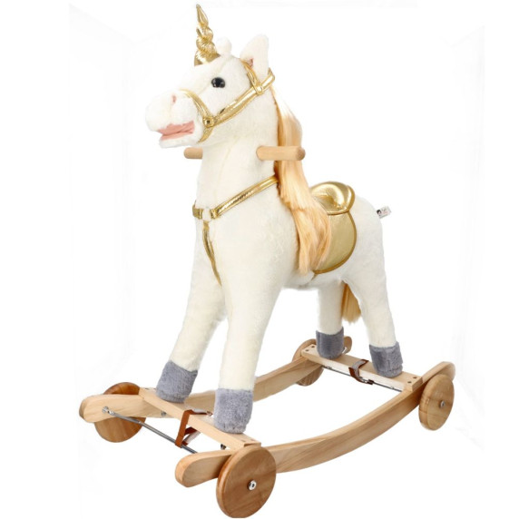 Hintaló kerekekkel ADAM TOYS Unicorn Gold - Unikornis