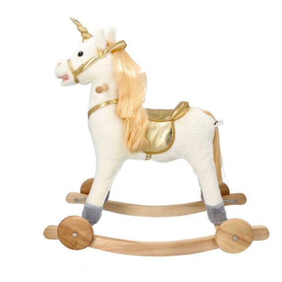 Hintaló kerekekkel ADAM TOYS Unicorn Gold - Unikornis