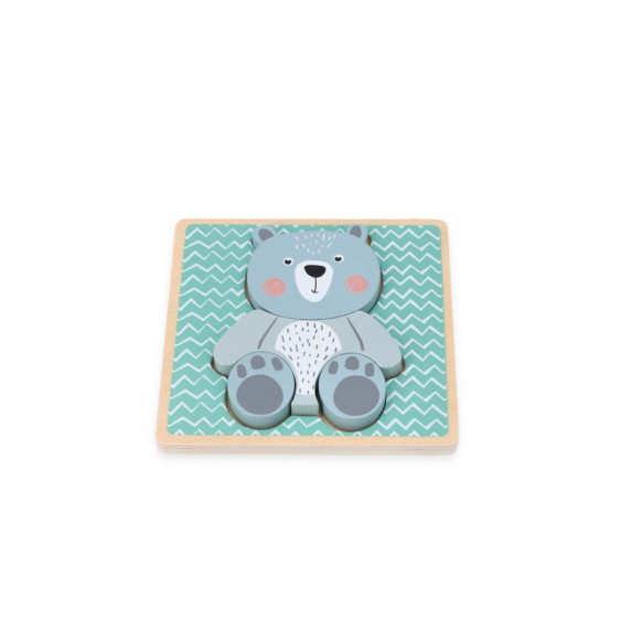Puzzle din lemn cu un ursuleț- ADAM TOYS