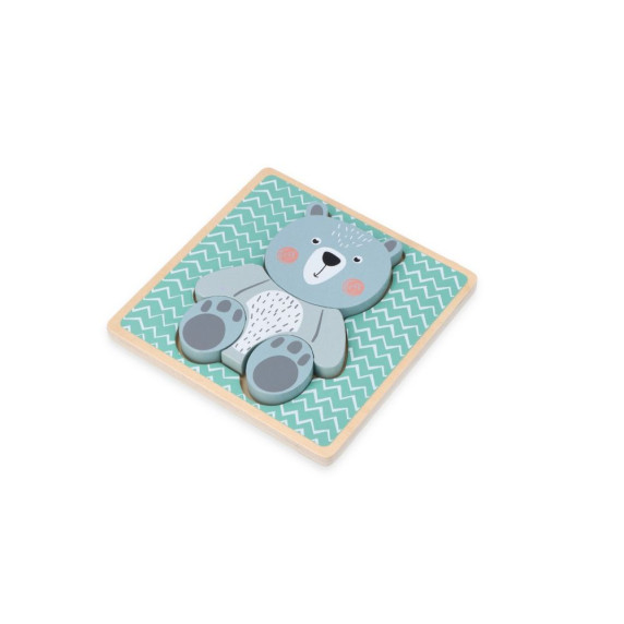 Puzzle din lemn cu un ursuleț- ADAM TOYS