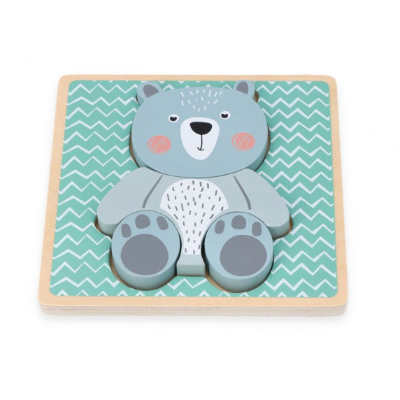 Puzzle din lemn cu un ursuleț- ADAM TOYS