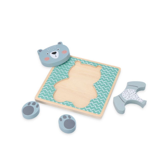 Puzzle din lemn cu un ursuleț- ADAM TOYS