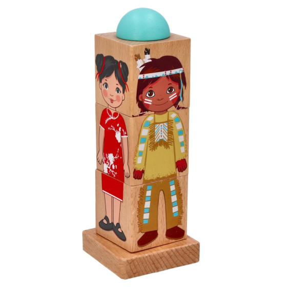 Joc de dezvoltare a abilităților, puzzle rotativ - ADAM TOYS Children of the World 