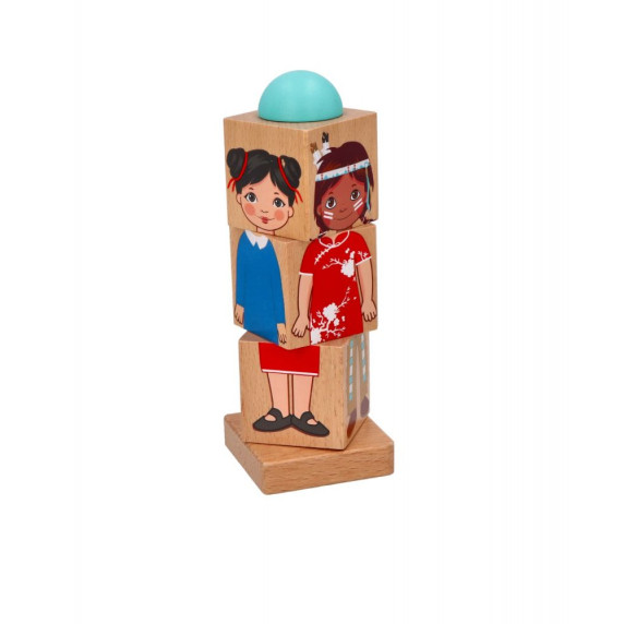Joc de dezvoltare a abilităților, puzzle rotativ - ADAM TOYS Children of the World 