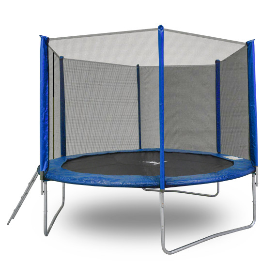 Trambulin külső védőhálóval 250 cm AGA SPORT TOP MRT1008B + létra - Kék