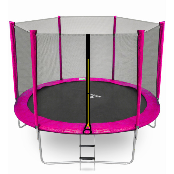 Trambulin külső védőhálóval 250 cm AGA SPORT TOP MRT1008P + létra - Rózsaszín