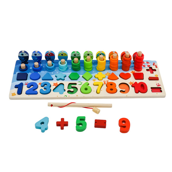 Numărătoare din lemn cu elemente colorate - Aga4Kids MR6053