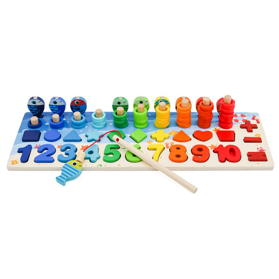 Numărătoare din lemn cu elemente colorate - Aga4Kids MR6053