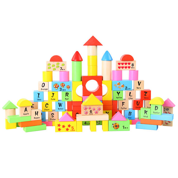 Cuburi din lemn colorate - 100 bucăți - Aga4Kids MR6054