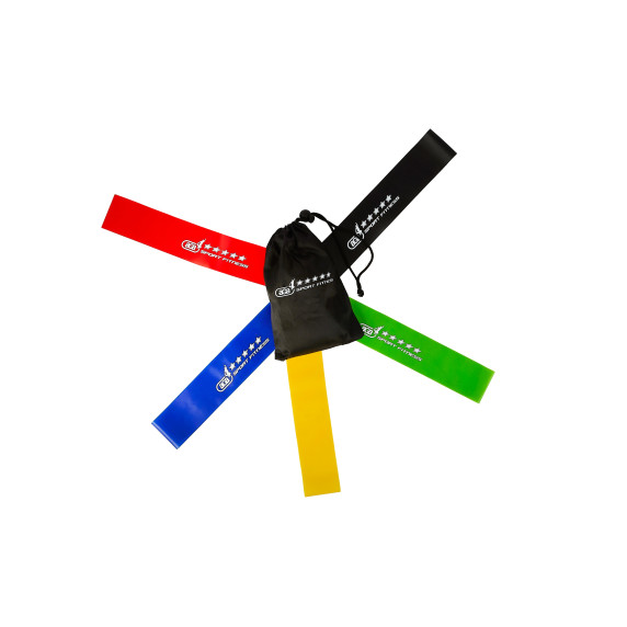 Set 5 benzi elastice pentru sport - Aga Fitness
