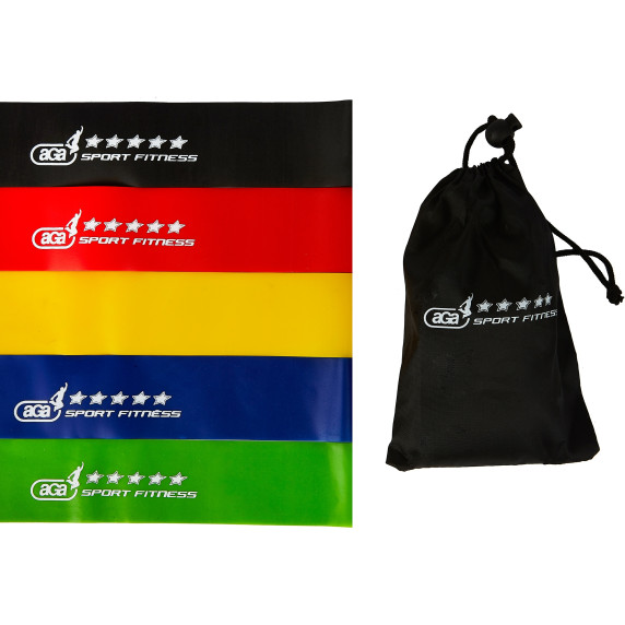 Set 5 benzi elastice pentru sport - Aga Fitness