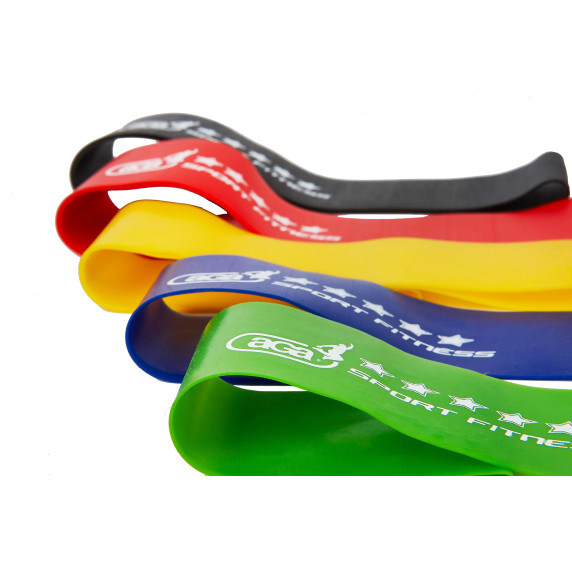 Set 5 benzi elastice pentru sport - Aga Fitness