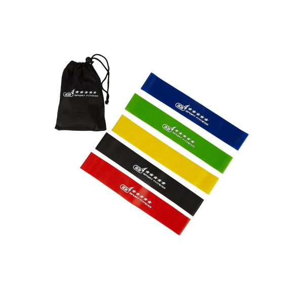 Set 5 benzi elastice pentru sport - Aga Fitness