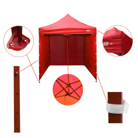 Pavilion grădină - 2x2 m - roșu - PARTY AGA PARTY MR2x2Red