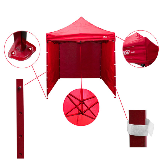 Pavilion grădină - 2x2 m - roșu - PARTY AGA PARTY MR2x2Red