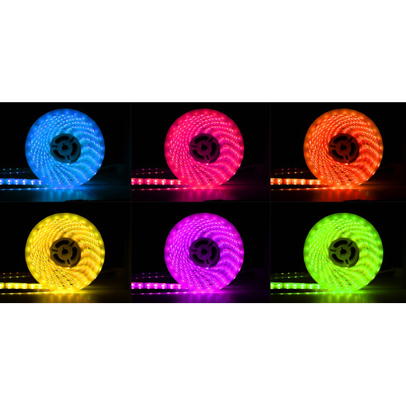 LED fényfüzér Bluetooth RGB 5 m + táp, távirányító Aga MR8001