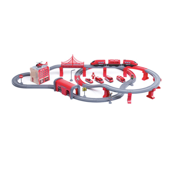Set cale ferată din plastic - stație de pompieri - Aga4Kids - MR6047