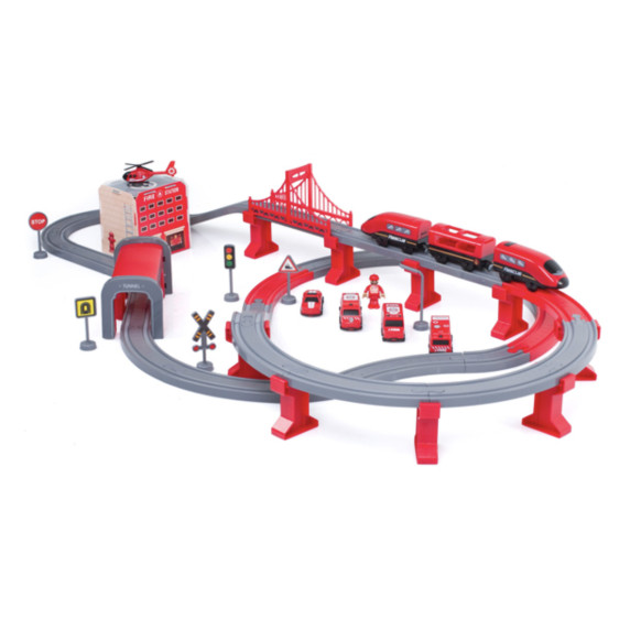 Set cale ferată din plastic - stație de pompieri - Aga4Kids - MR6047