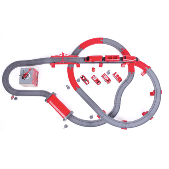 Set cale ferată din plastic - stație de pompieri - Aga4Kids - MR6047