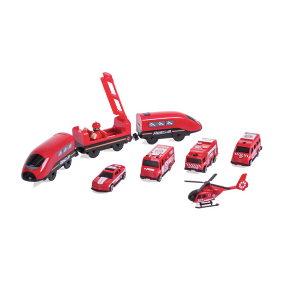 Set cale ferată din plastic - stație de pompieri - Aga4Kids - MR6047