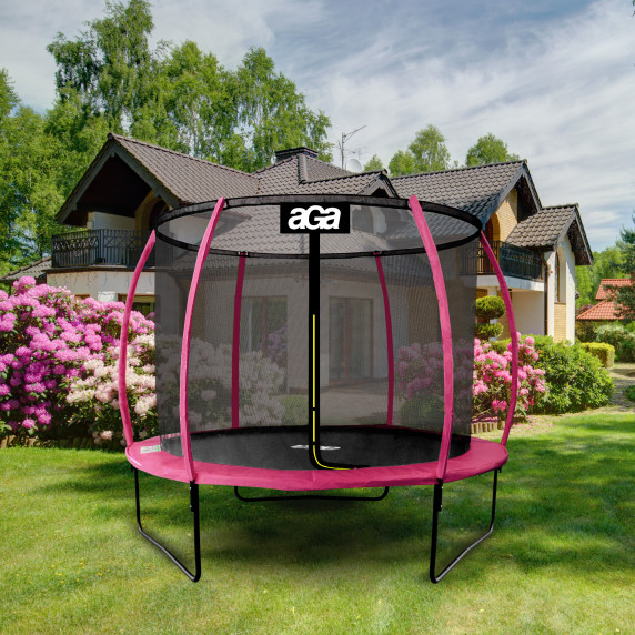 Trambulin belső védőhálóval 180 cm Aga SPORT EXCLUSIVE MRPU1006P - rózsaszín