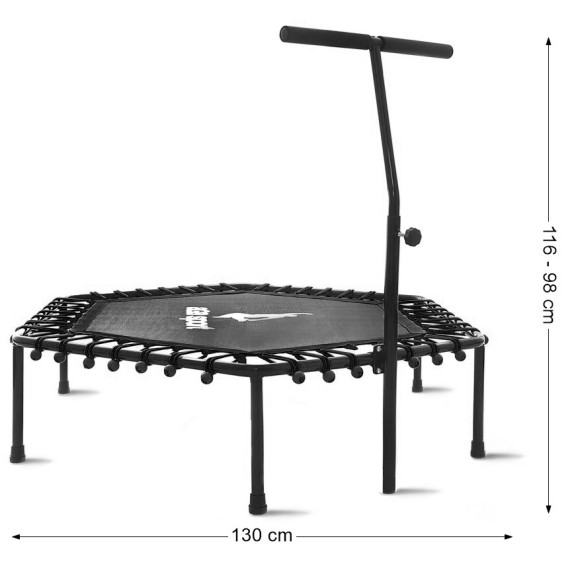 FITNESS Trampolína s madlom 130 cm AGA MR1130BLACK - čierna