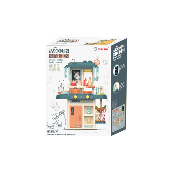 Bucătărie pentru copii din plastic - Aga4Kids MODERN KITCHEN MR6025 - albastru