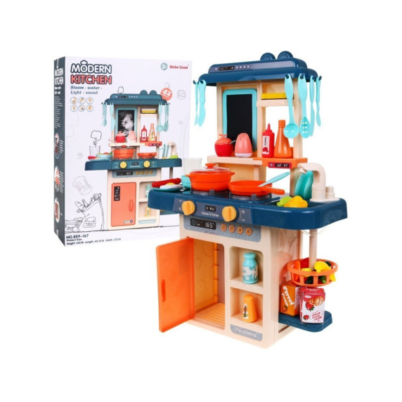 Bucătărie pentru copii din plastic - Aga4Kids MODERN KITCHEN MR6025 - albastru