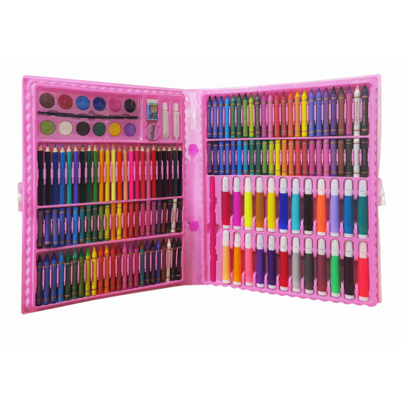 Rajz- és festőkészlet 168 darabos Aga4Kids MR1352-Pink - rózsaszín
