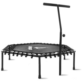 Trambulină Aga Fitness de 130 cm cu mâner - negru - 