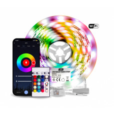 Bandă LED  RGB - 5 m - Aga +  telecomandă, Bluetooth, Wi-Fi - 