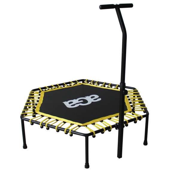 Trambulină Aga Fitness de 130 cm cu mâner - galben