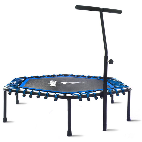 Trambulină Aga Fitness de 130 cm cu mâner - albastru