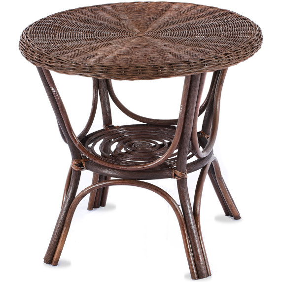 Rattan kertibútor szett Aga LARUS - Dark Brown/ White