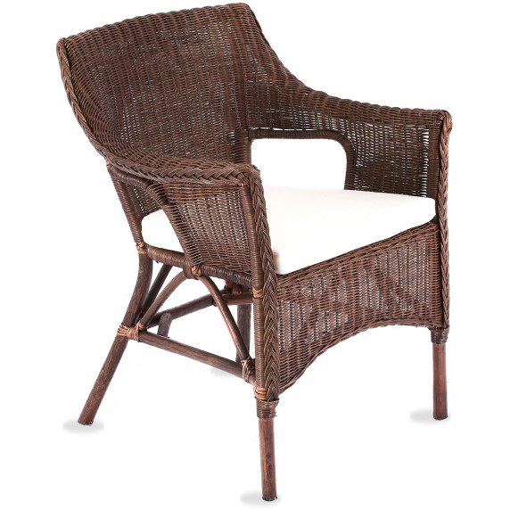 Rattan kertibútor szett Aga LARUS - Dark Brown/ White