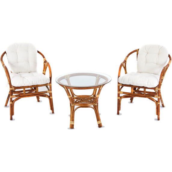 Set masă grădină ratan - Aga SITA - Colonial White