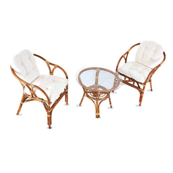 Set masă grădină ratan - Aga SITA - Colonial White