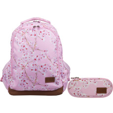 Set ghiozdan cu penar - ST.RIGHT Flowers BP-47 - 