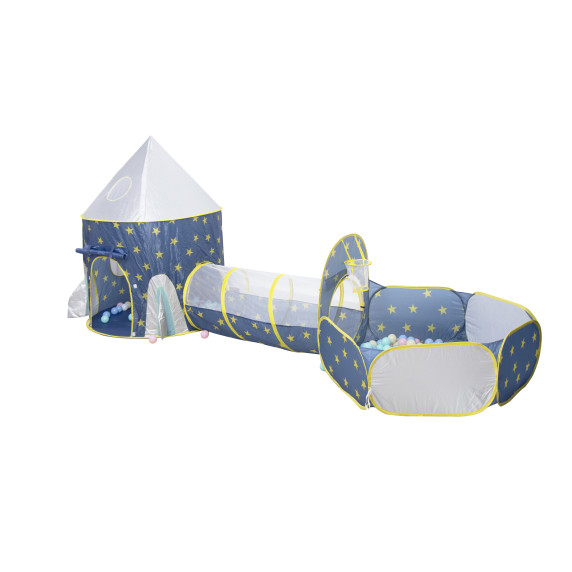 Detský hrací stan so spojovacím tunelom Aga4Kids MR7020BLUE - modrý