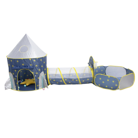 Detský hrací stan so spojovacím tunelom Aga4Kids MR7020BLUE - modrý