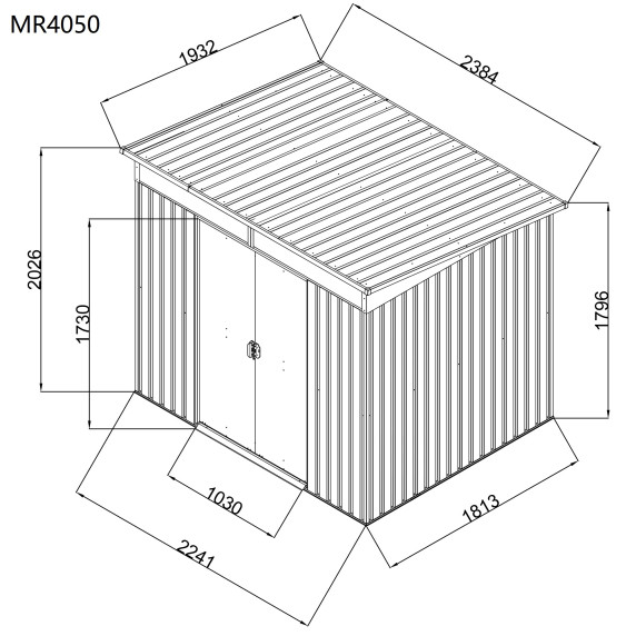 Casă de grădină – 238x202x194 cm - gri închis - Aga MR4050